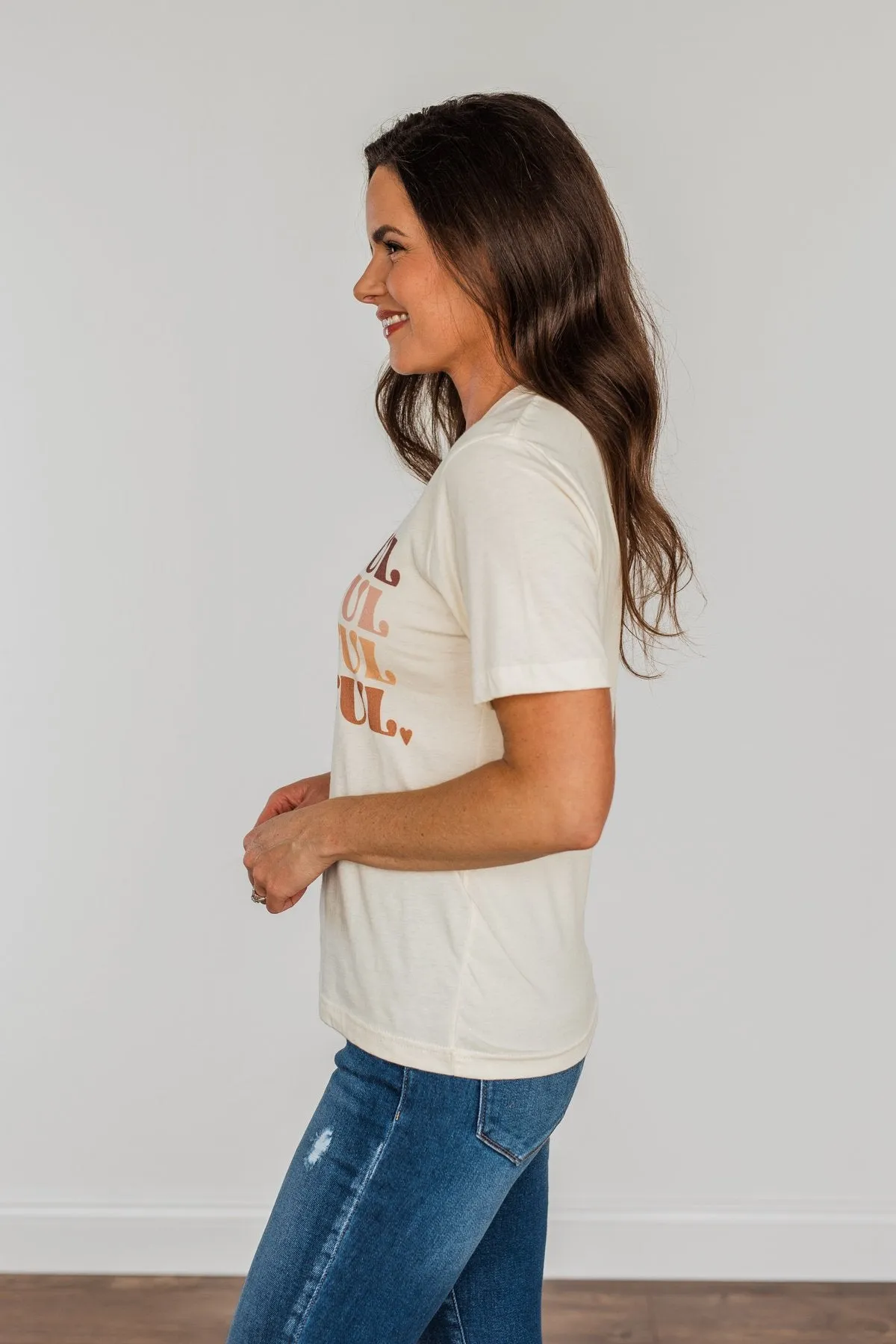 "Grateful" Graphic Tee- Cream