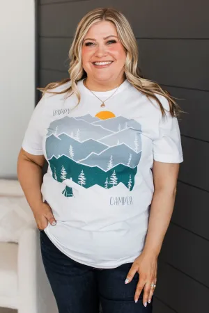 "Happy Camper" Graphic Tee- White
