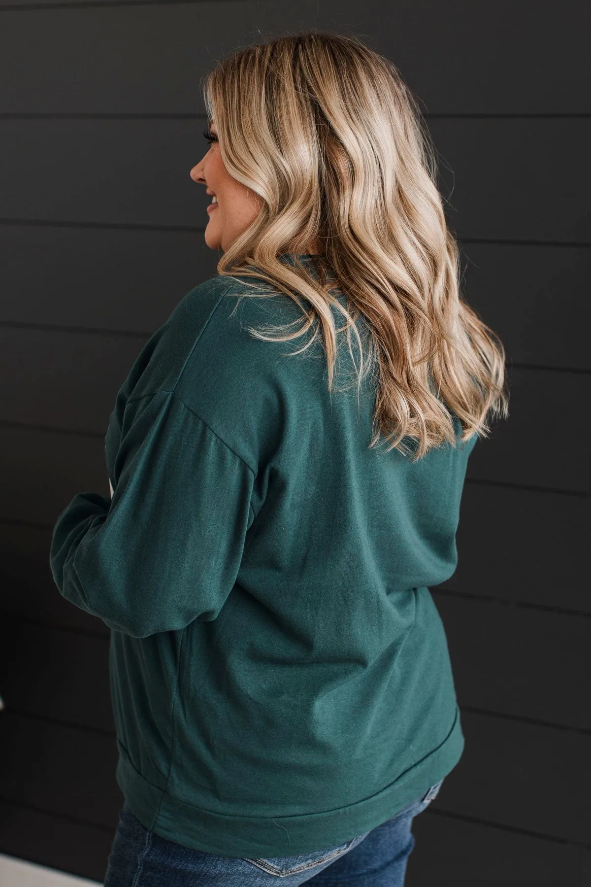 "Happy Camper" Graphic Top- Teal