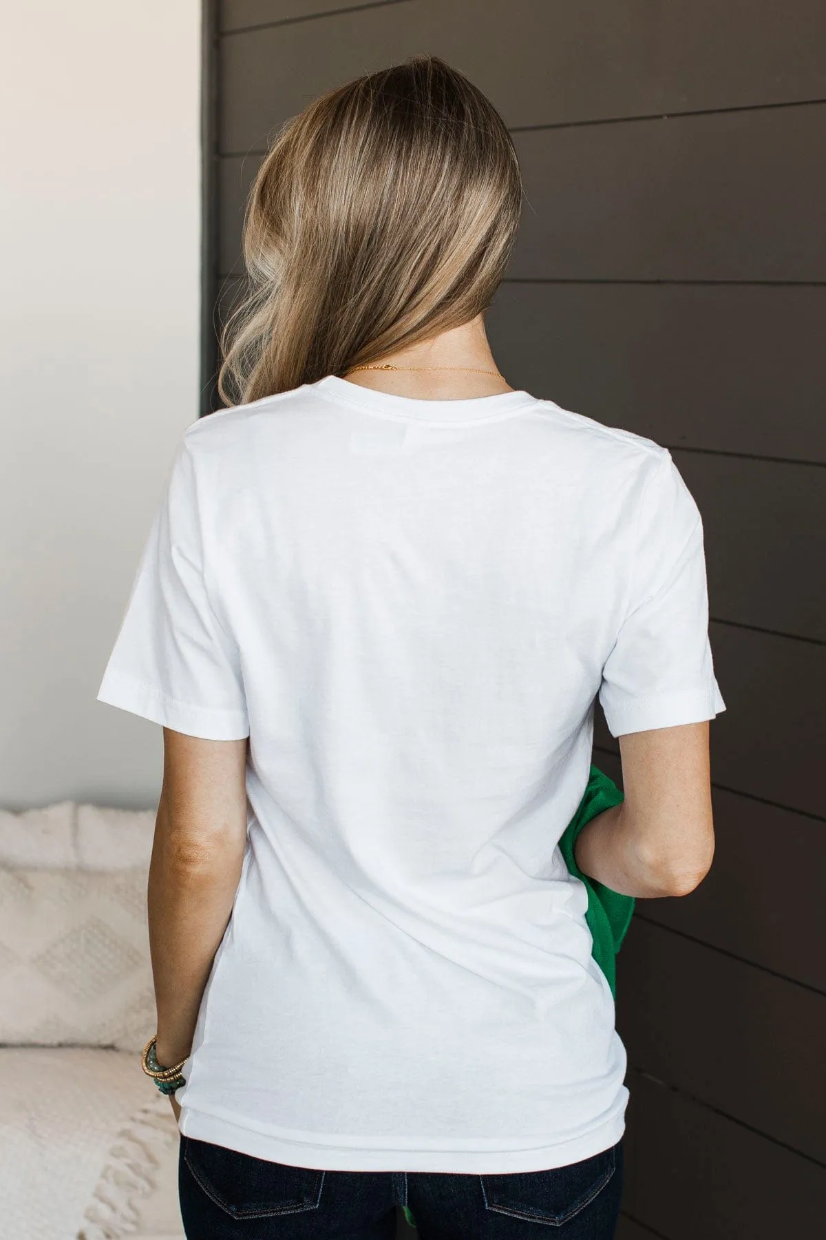 "Happy Go Lucky" Graphic Tee- White