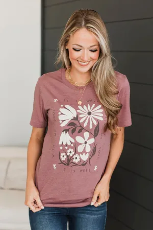 "It Is Well With My Soul" Graphic Tee- Mauve