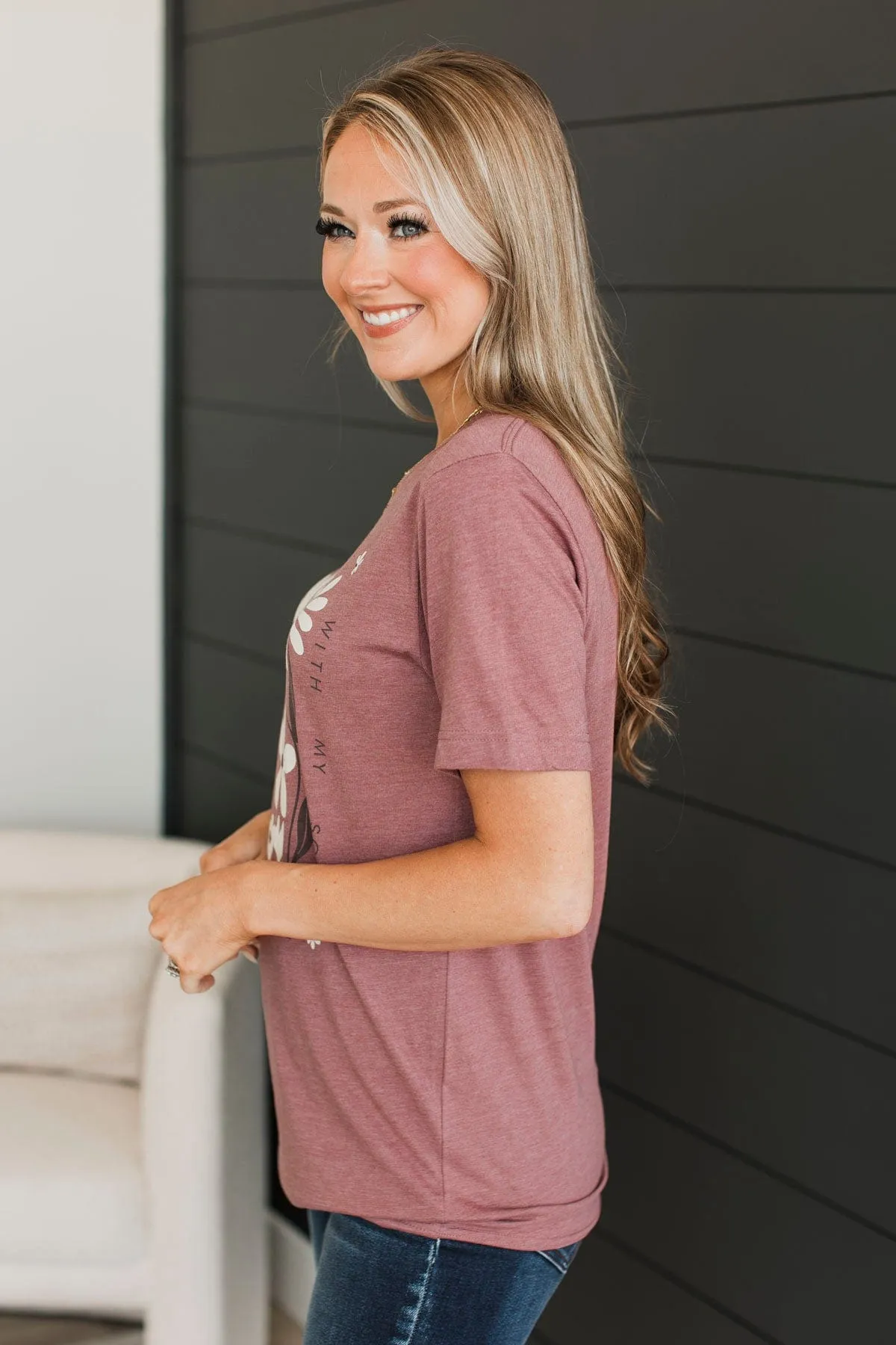"It Is Well With My Soul" Graphic Tee- Mauve