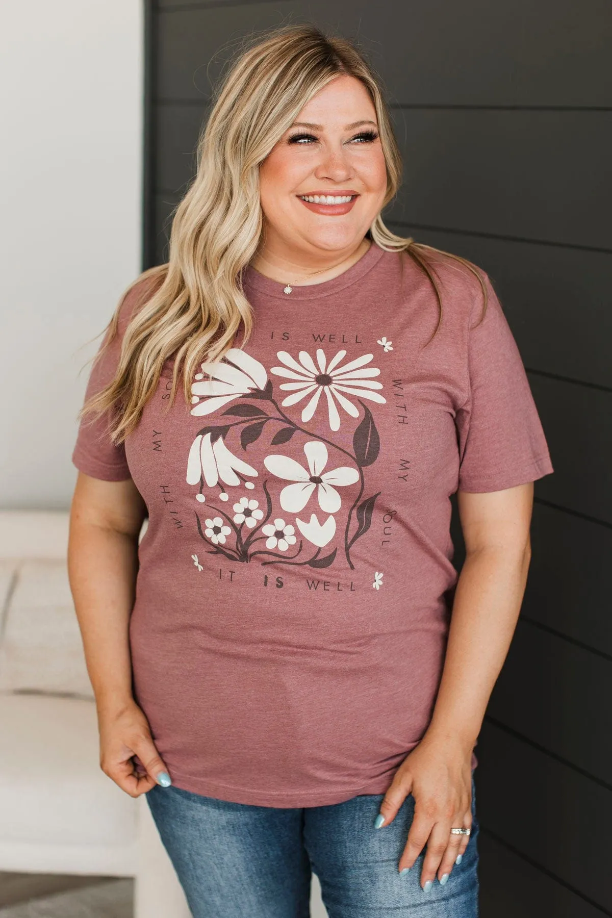 "It Is Well With My Soul" Graphic Tee- Mauve