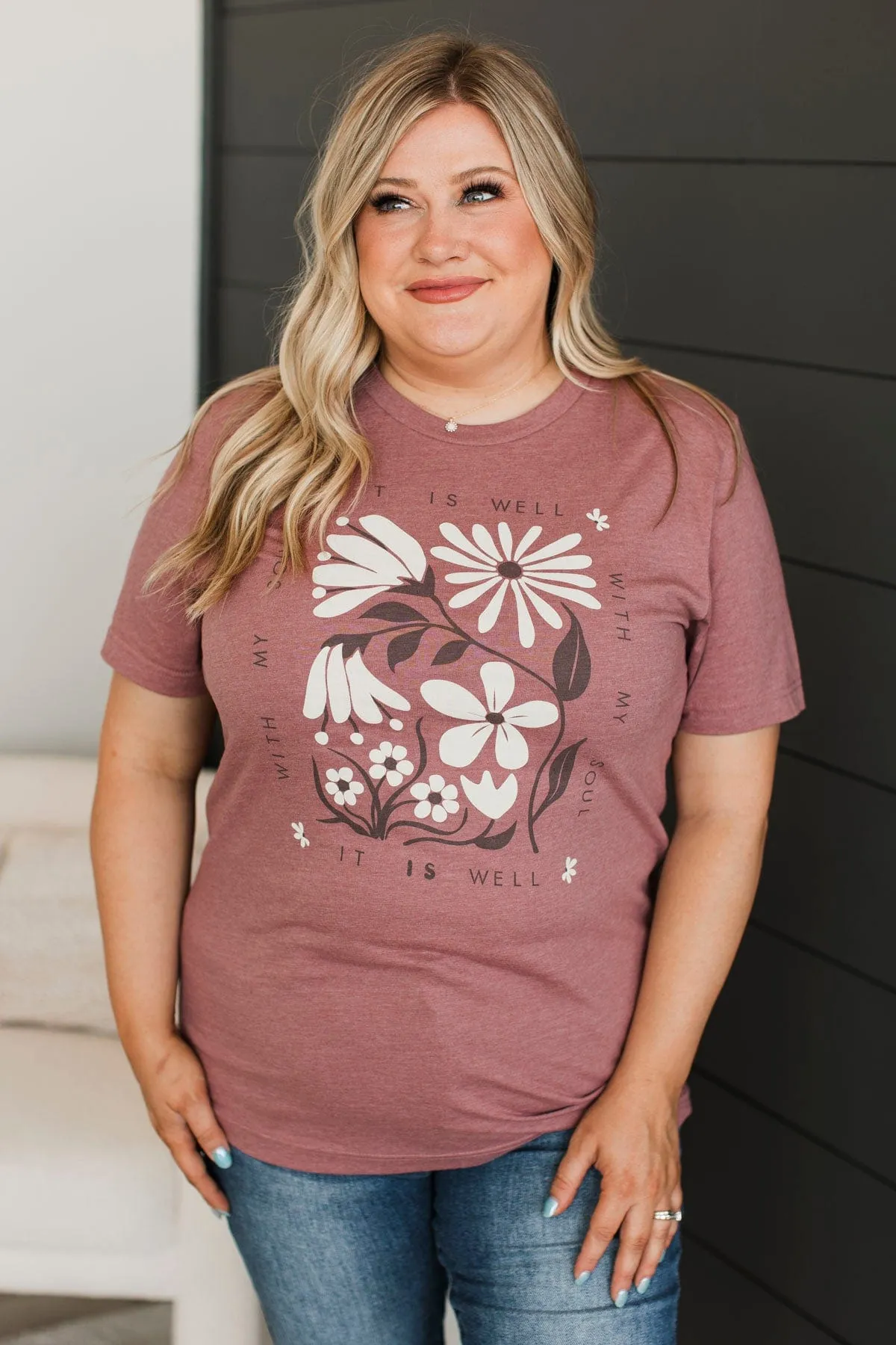 "It Is Well With My Soul" Graphic Tee- Mauve