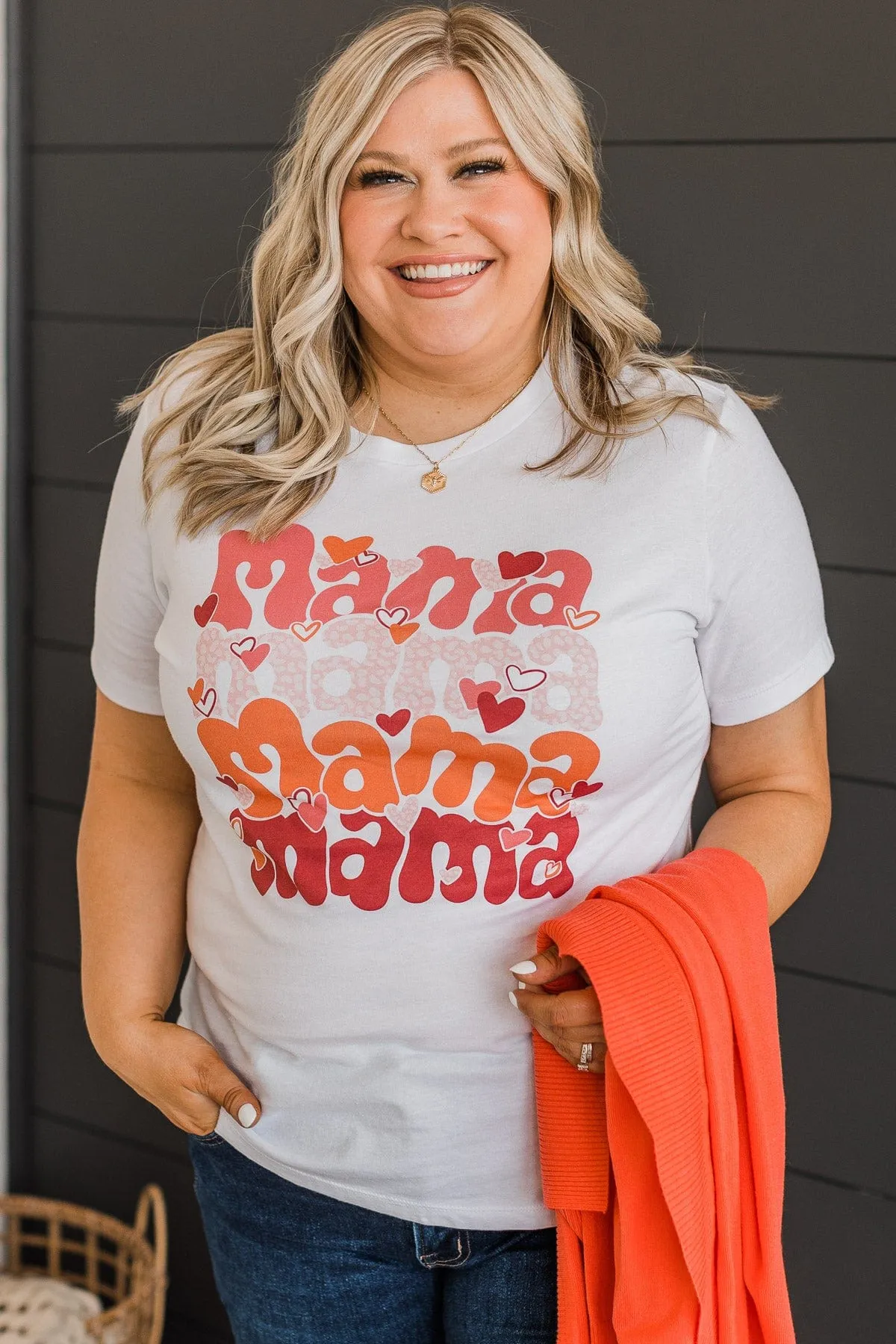 "Mama" Love Graphic Tee- White
