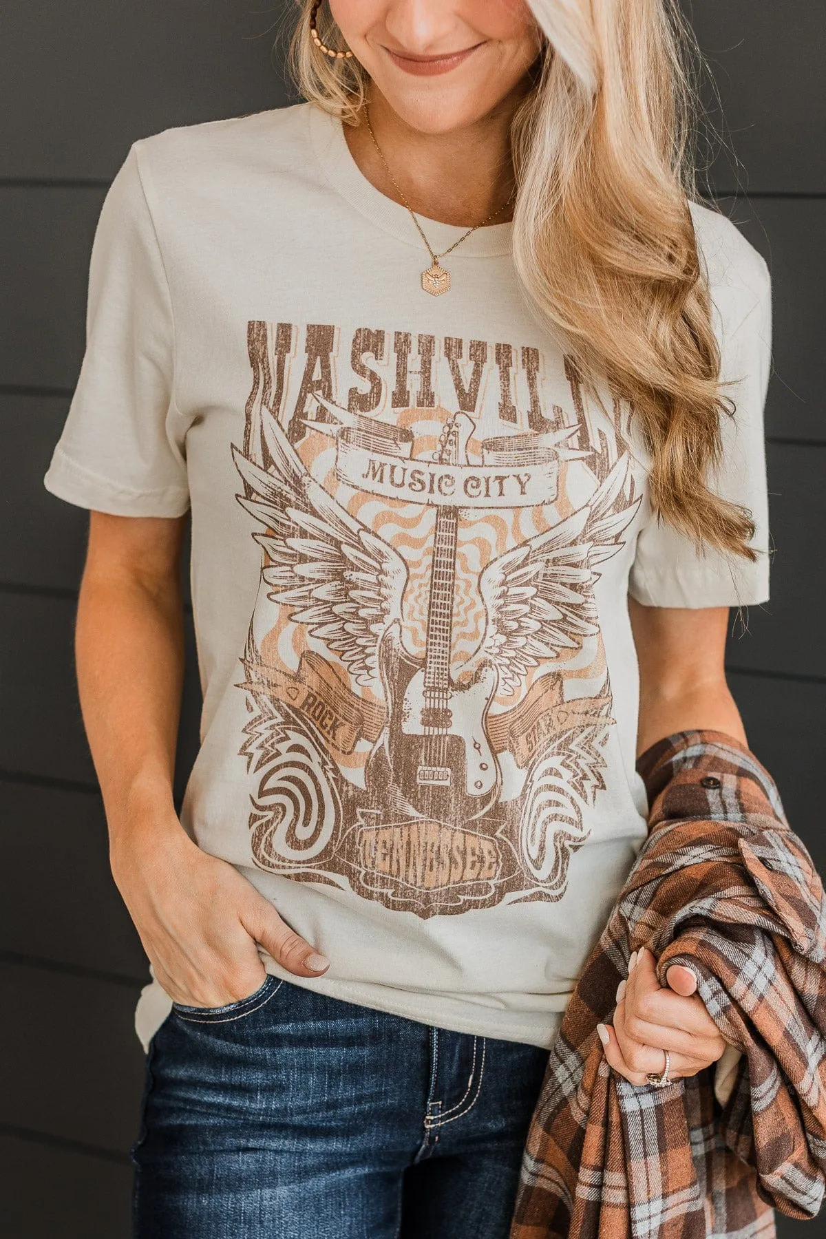 "Nashville Music City" Graphic Tee- Cream