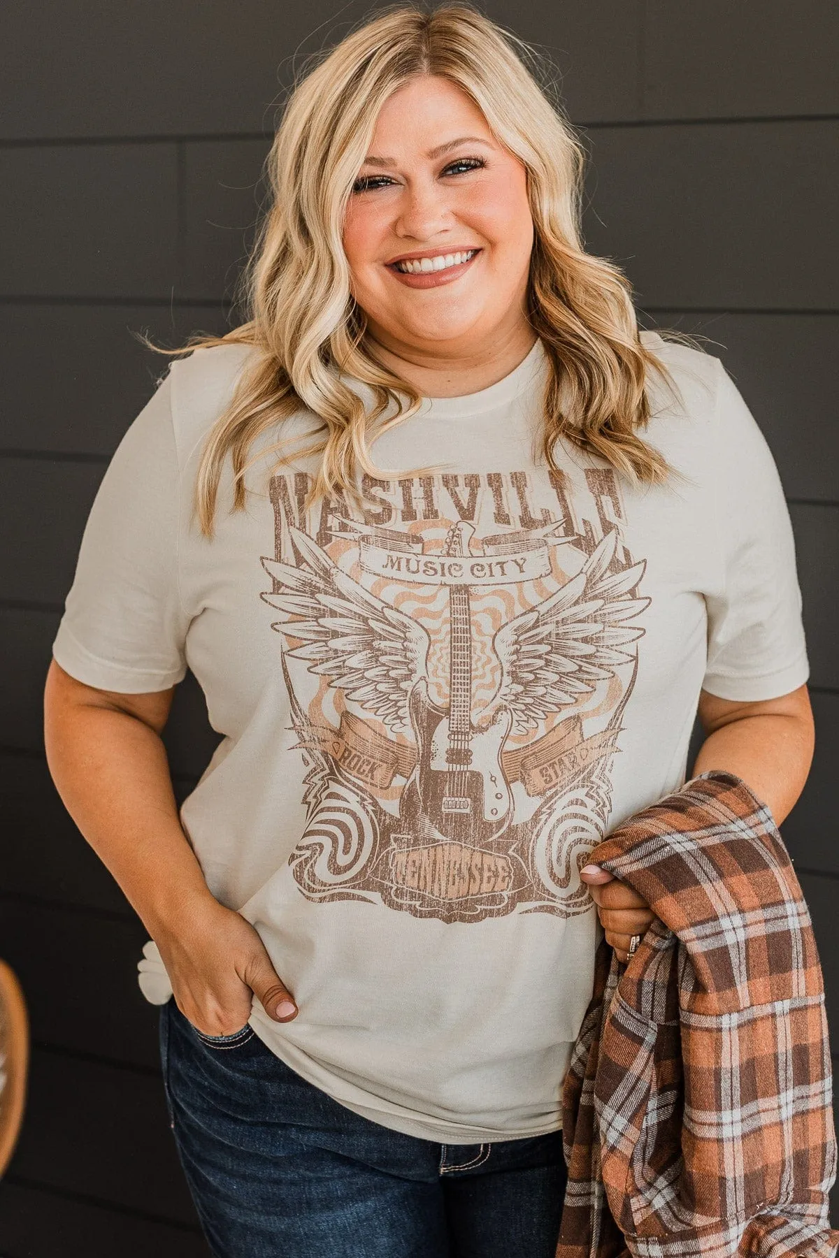 "Nashville Music City" Graphic Tee- Cream