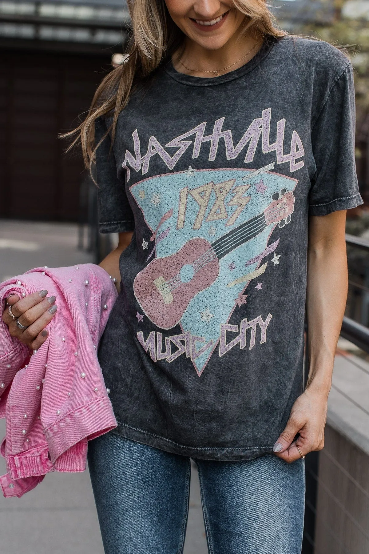 "Nashville Music City" Graphic Tee- Vintage Black