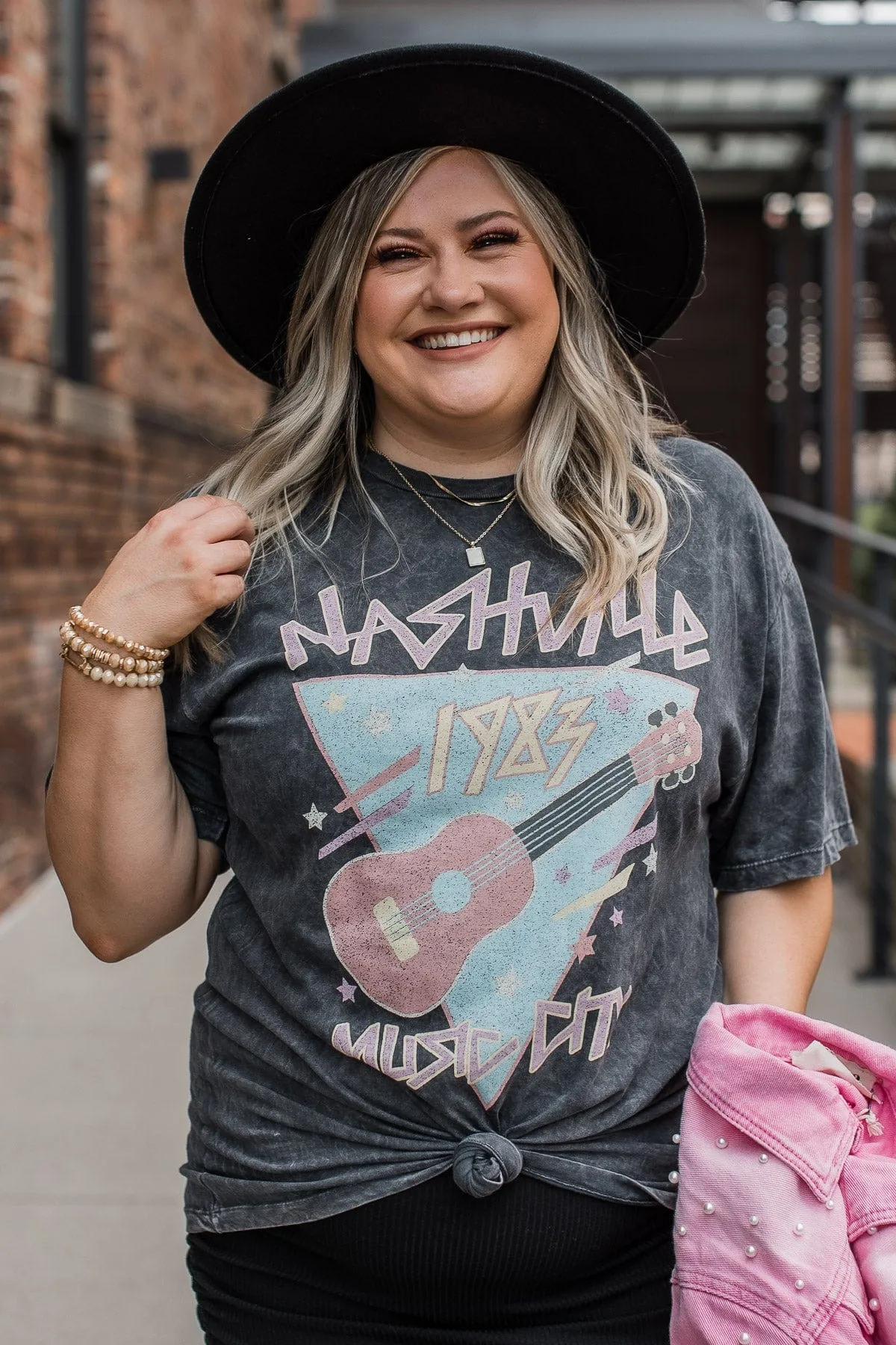 "Nashville Music City" Graphic Tee- Vintage Black