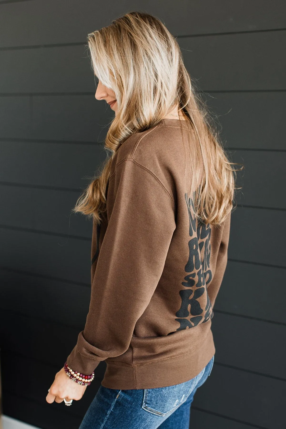 "Never Regret Showing Kindness" Crew Neck- Brown
