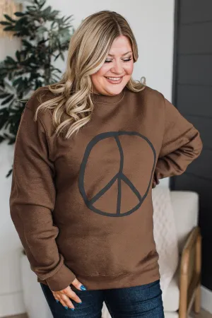 "Never Regret Showing Kindness" Crew Neck- Brown
