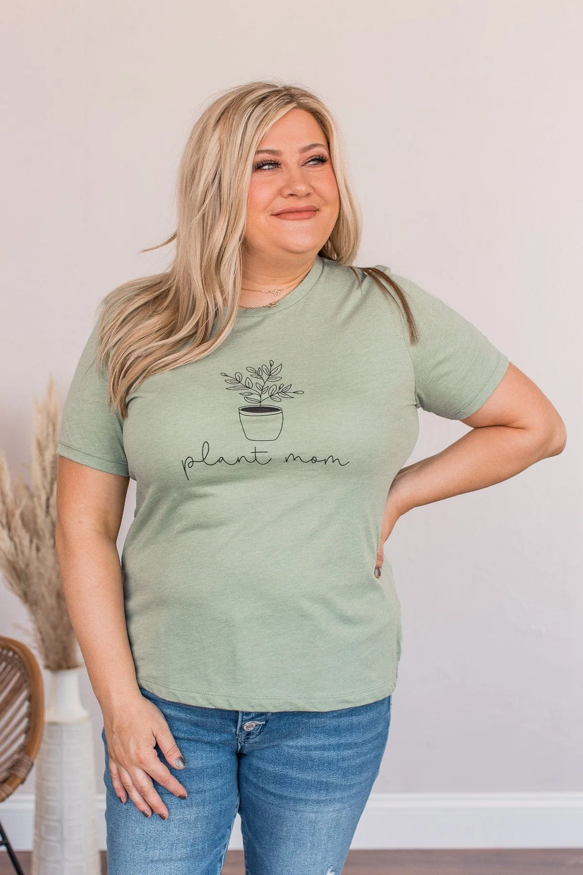 "Plant Mom" Graphic Tee- Sage