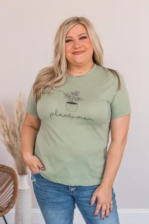 "Plant Mom" Graphic Tee- Sage