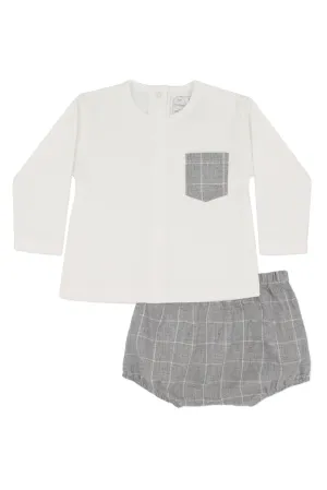 "Rowan" Grey Checked Top & Jam Pants