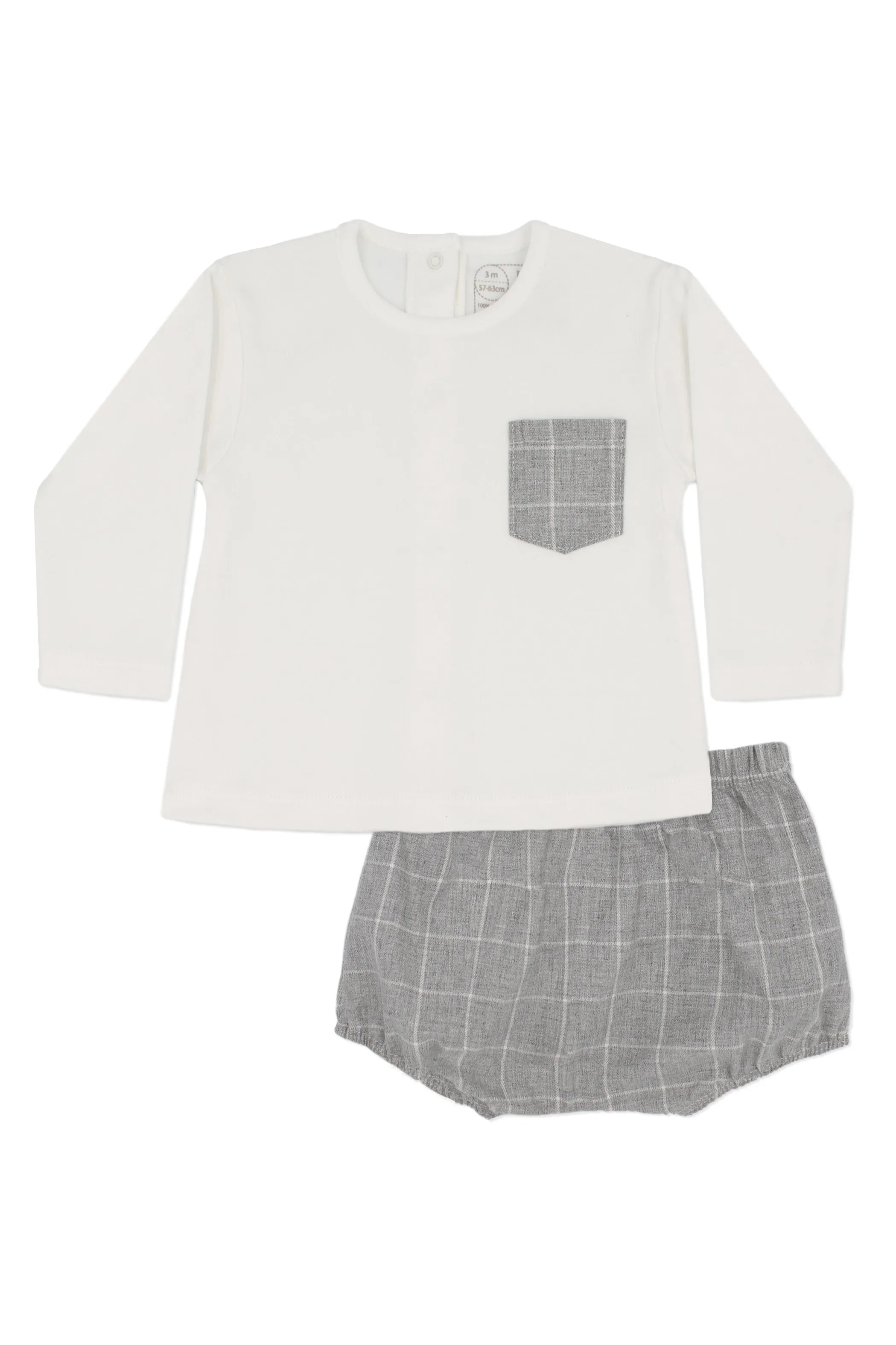 "Rowan" Grey Checked Top & Jam Pants