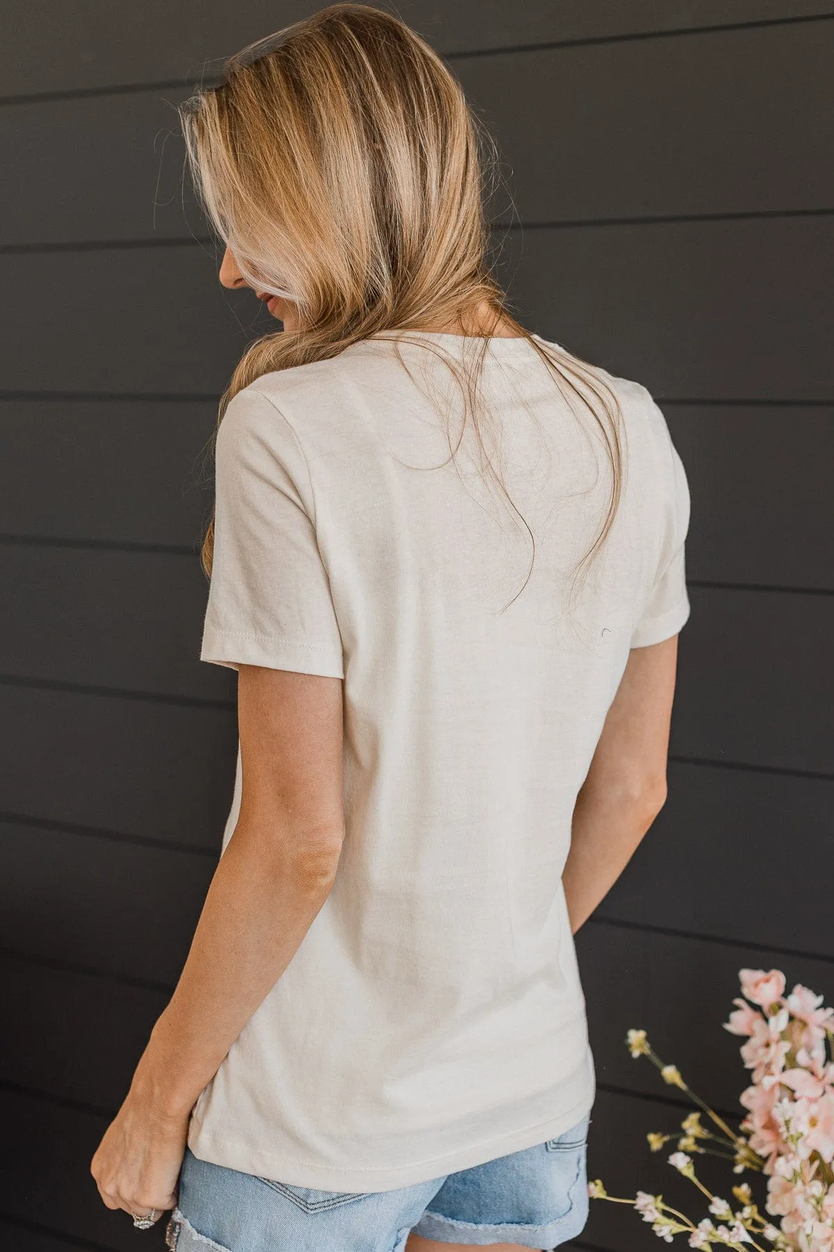 "Sunshine On My Mind" Graphic Tee- Light Cream