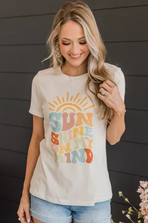 "Sunshine On My Mind" Graphic Tee- Light Cream