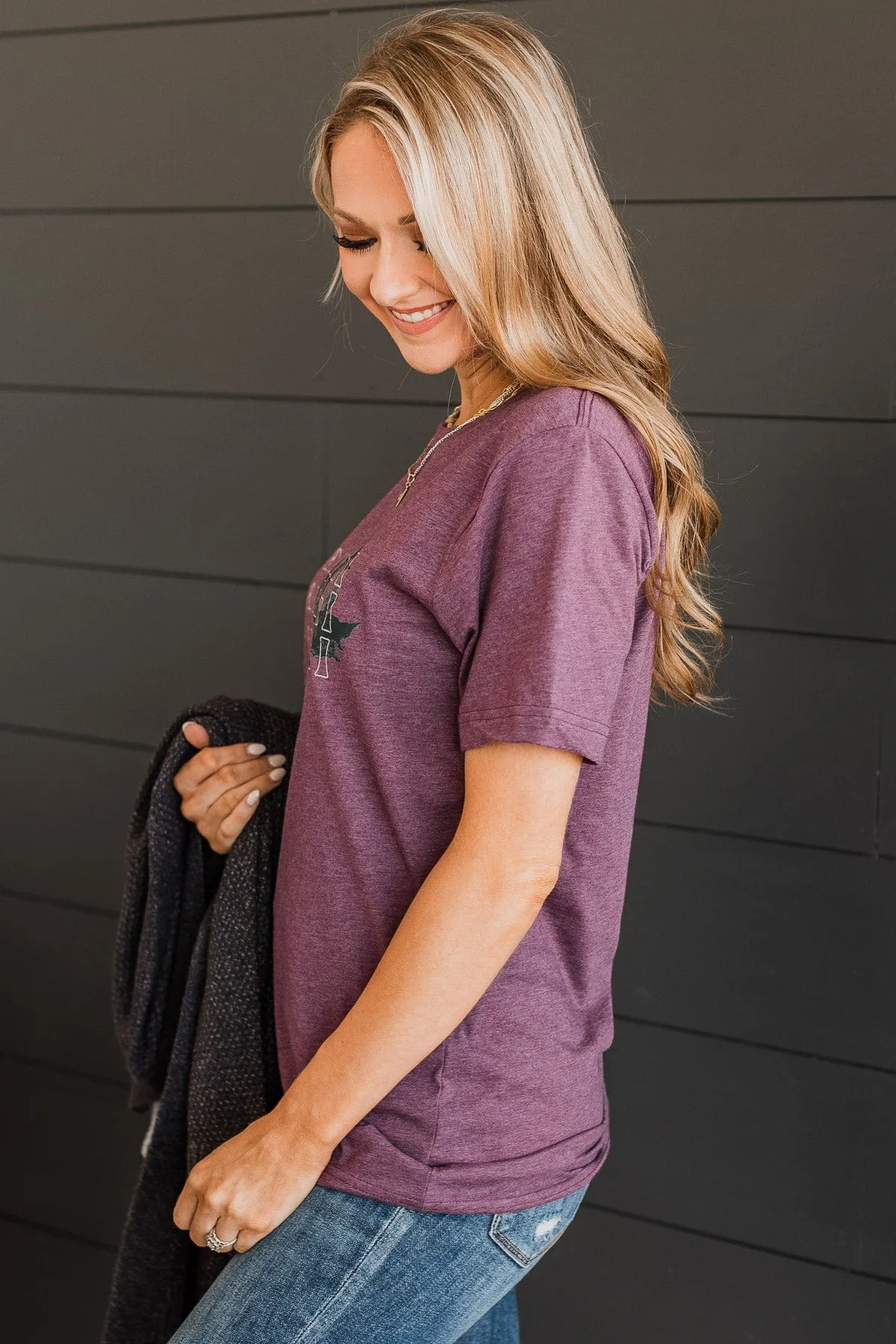 "Thankful" Graphic Tee- Maroon
