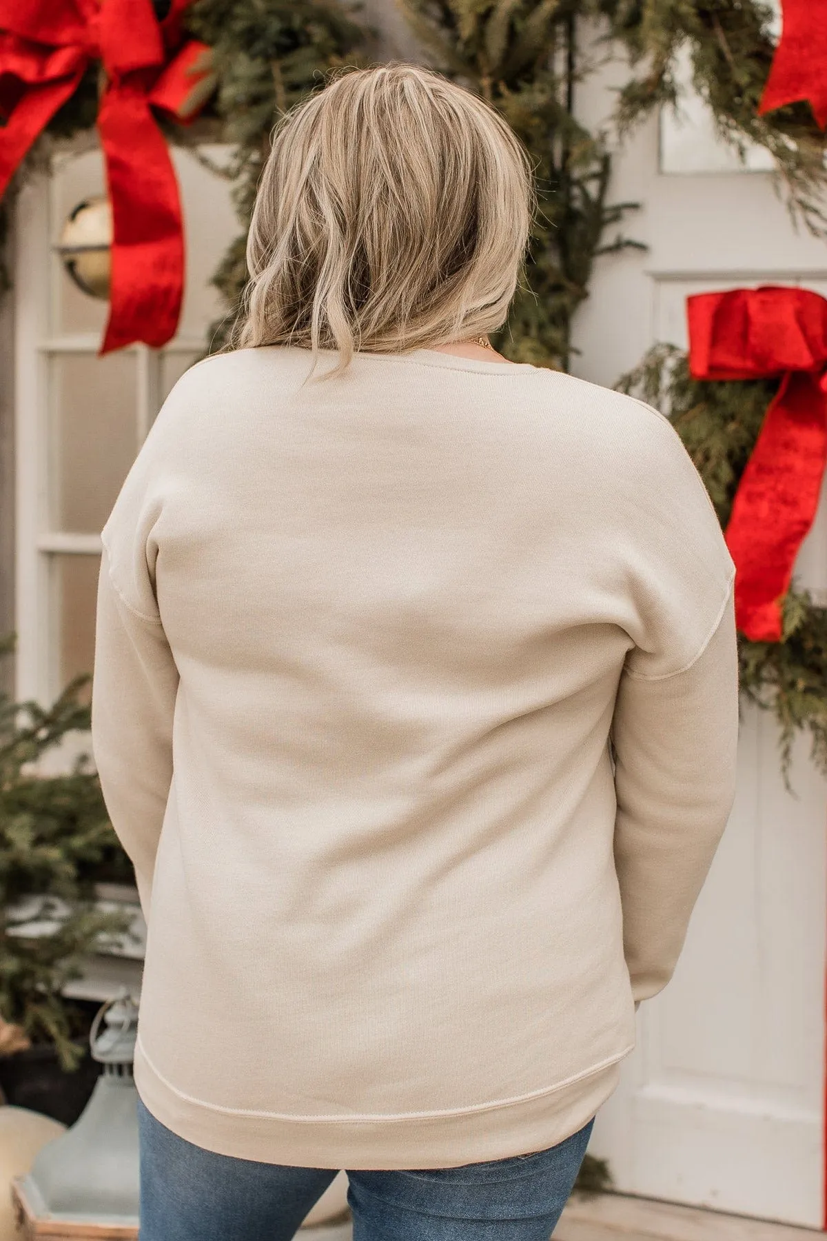 "Tis The Season To Be Jolly" Crew Neck- Beige