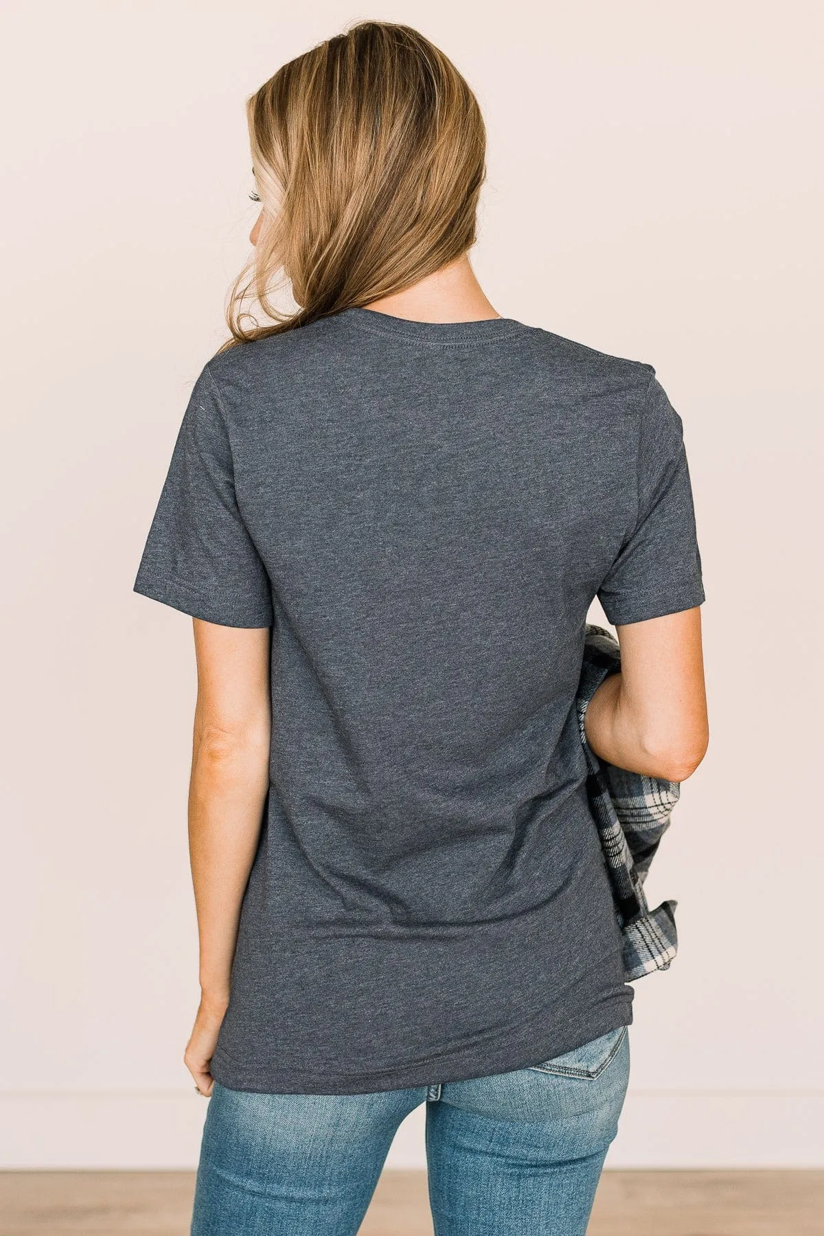 "Wander" Graphic Tee- Heather Navy