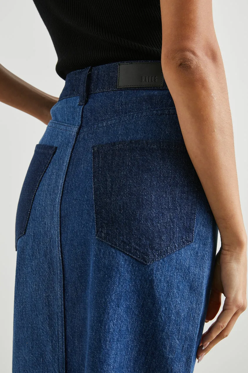 Rails - Highland Skirt - Indigo Patchwork