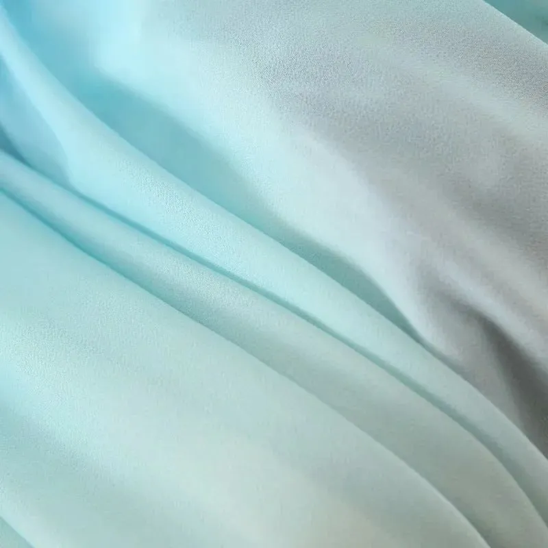 Rainbow Deep V Long Sleeve Gradient Vacation Maxi Dresses