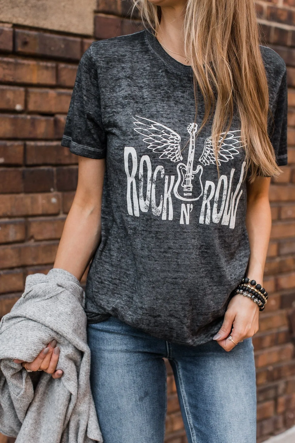 Ready To Rock Graphic Tee- Heather Black