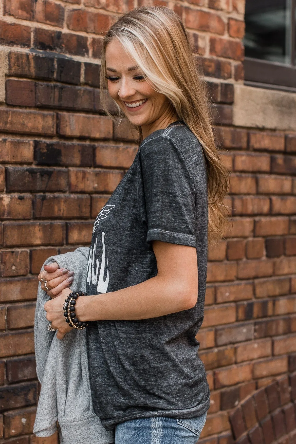 Ready To Rock Graphic Tee- Heather Black