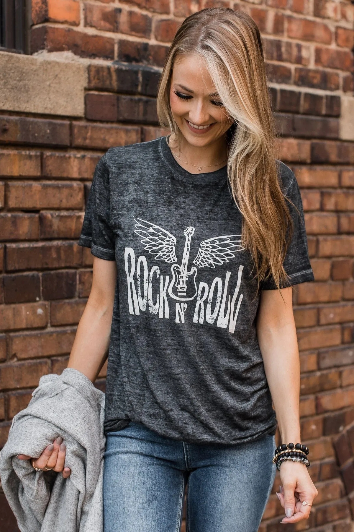 Ready To Rock Graphic Tee- Heather Black
