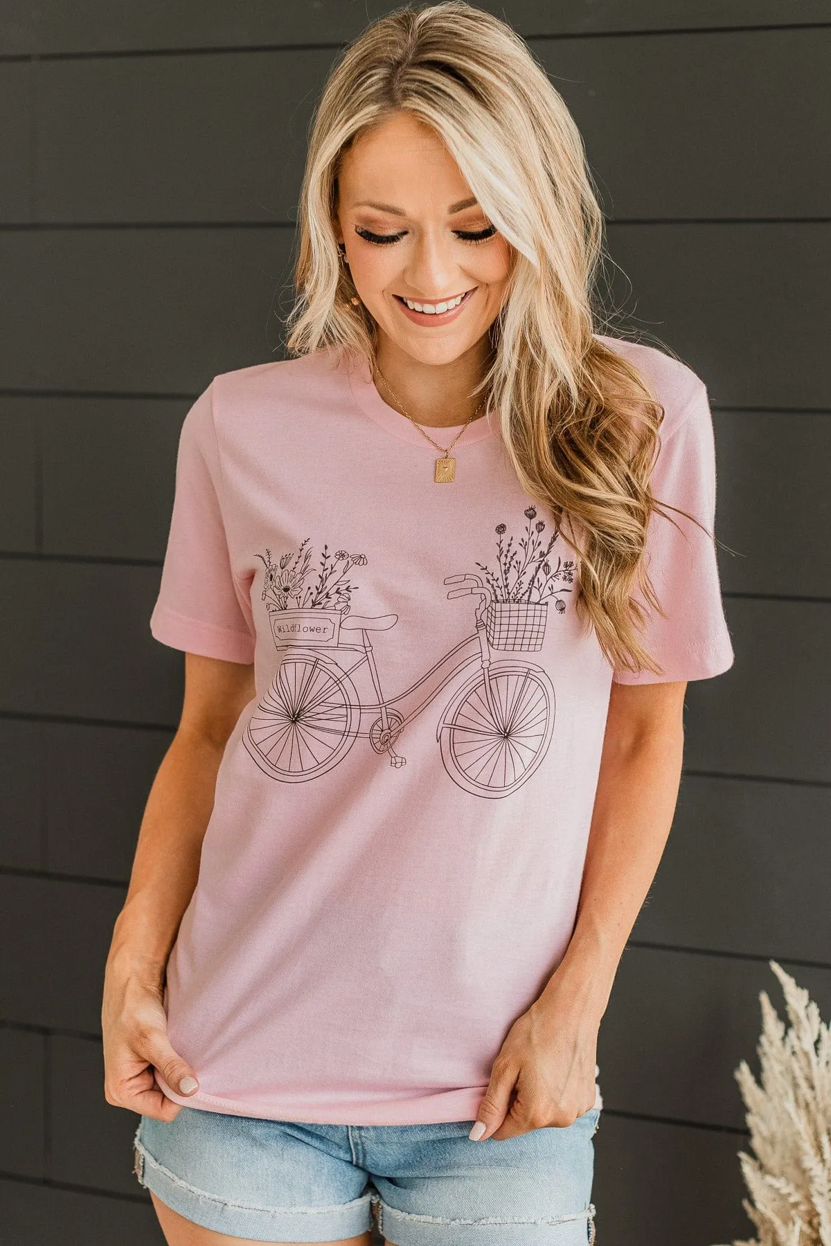 Ride Through The Blooms Graphic Tee- Pink