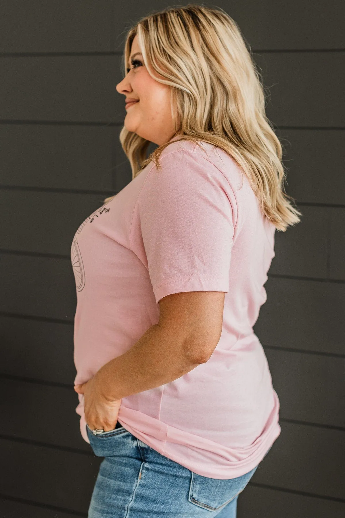 Ride Through The Blooms Graphic Tee- Pink