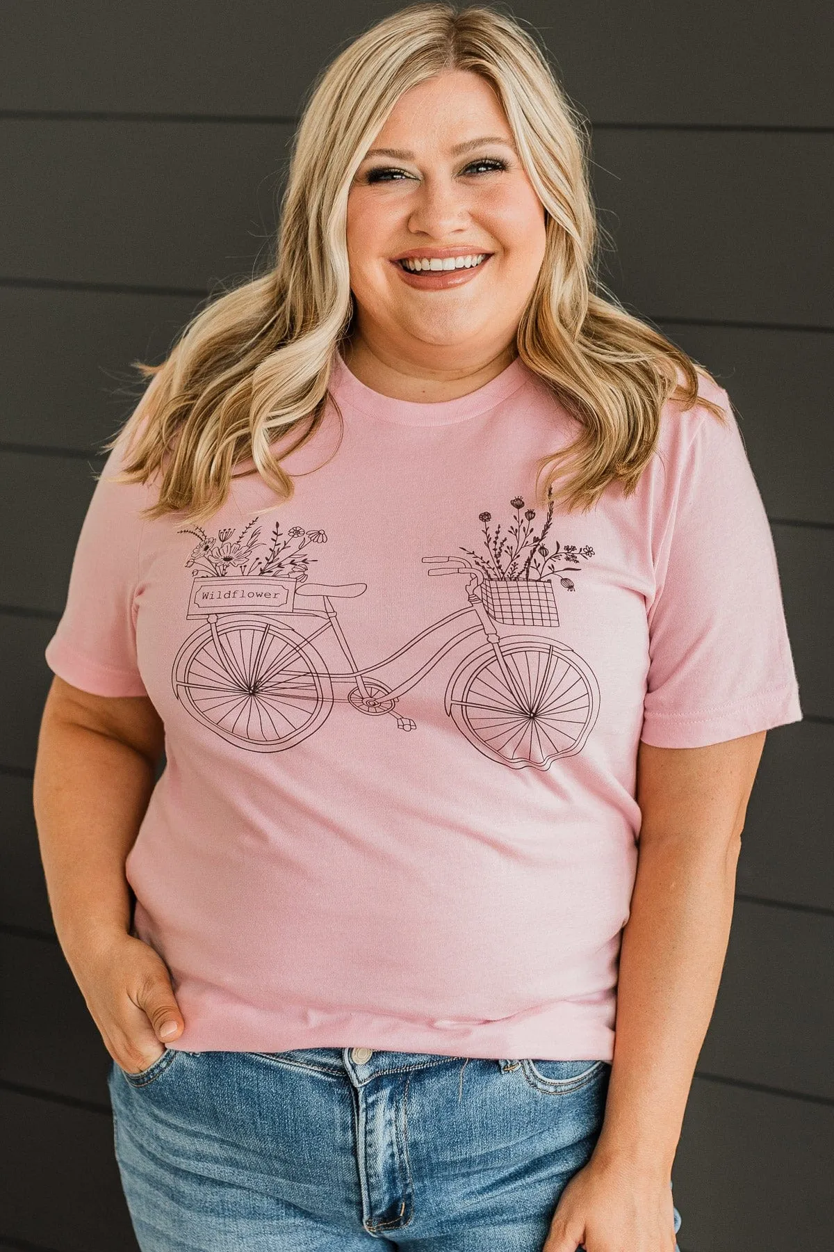 Ride Through The Blooms Graphic Tee- Pink