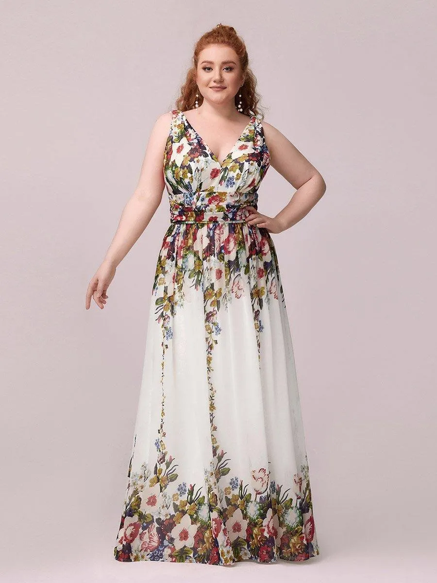 Robe de demoiselle d'honneur en mousseline à col en V
