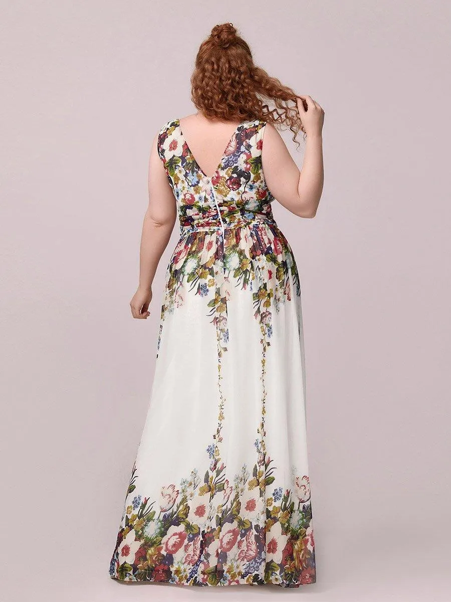 Robe de demoiselle d'honneur en mousseline à col en V
