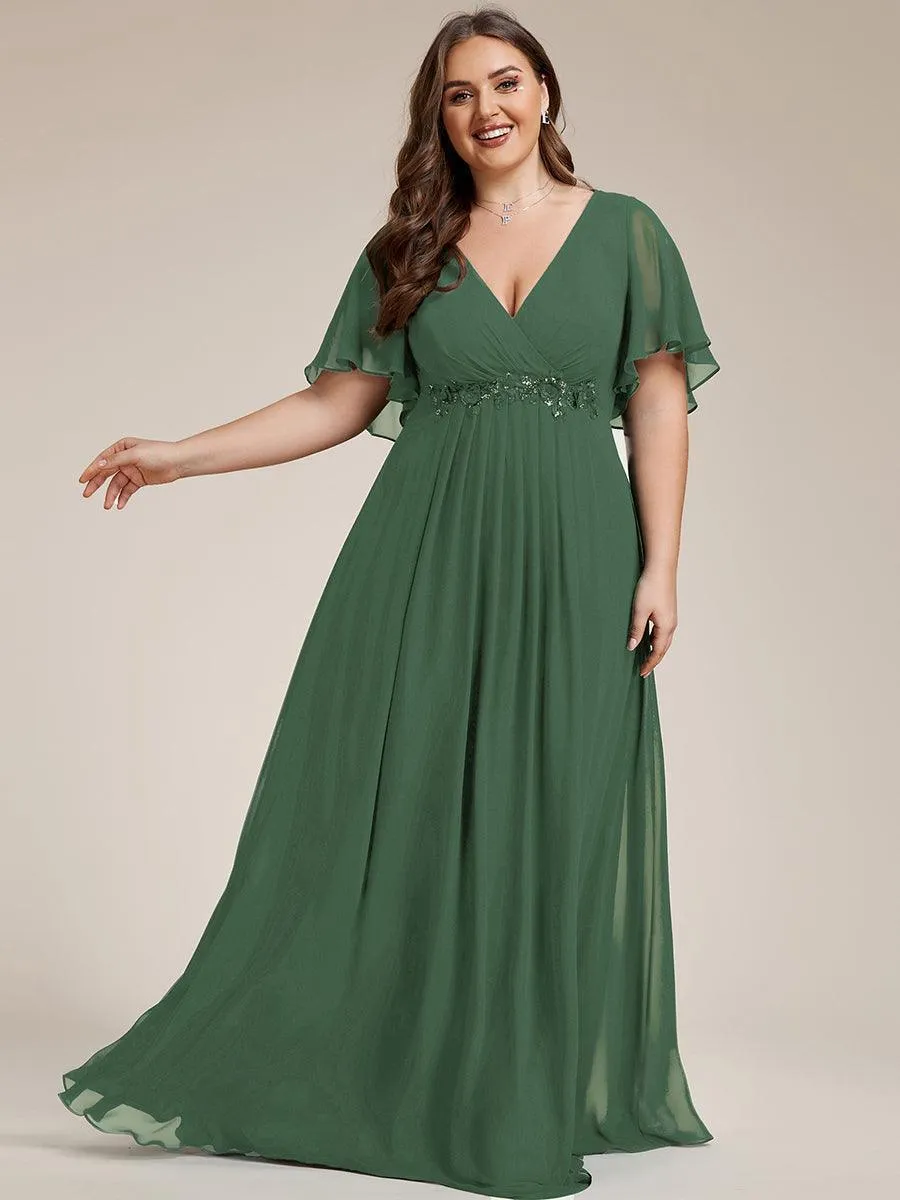 Robe de soirée de mariage élégante en mousseline de soie