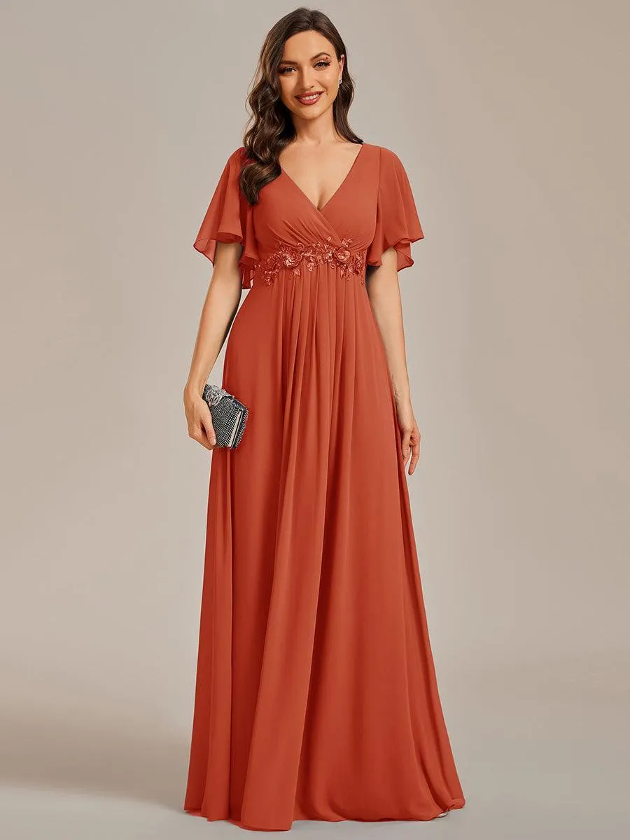 Robe de soirée de mariage élégante en mousseline de soie