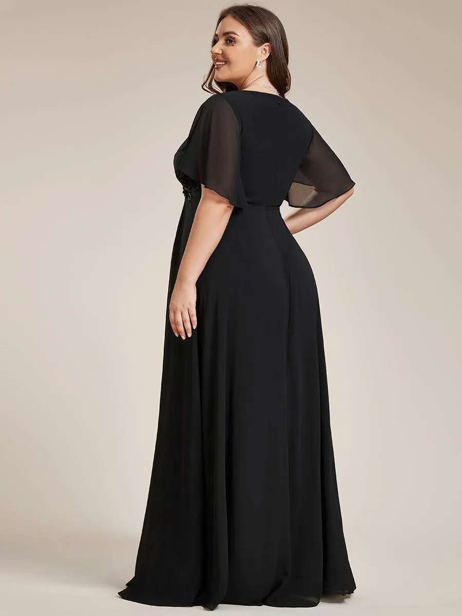 Robe de soirée de mariage élégante en mousseline de soie