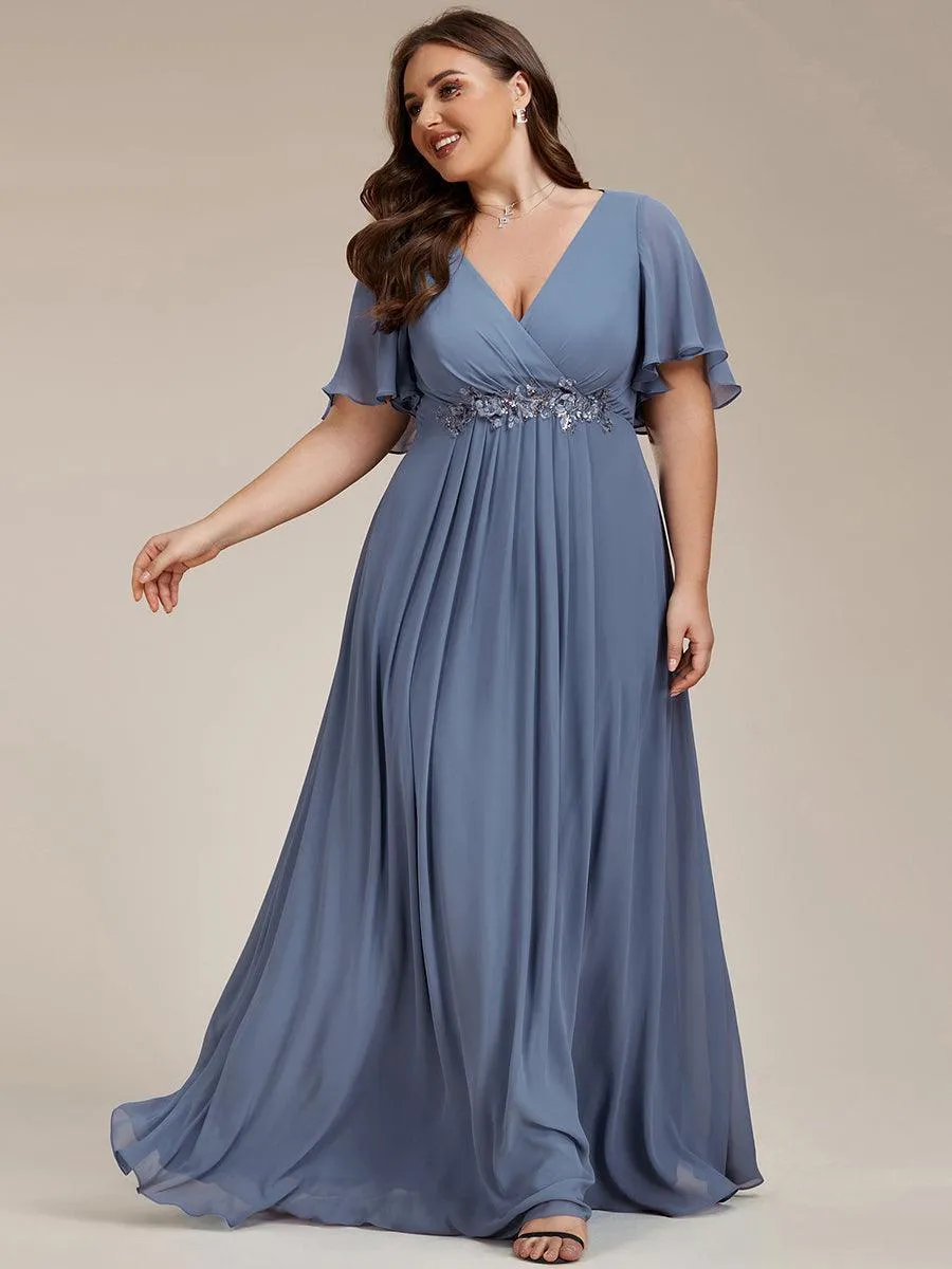 Robe de soirée de mariage élégante en mousseline de soie