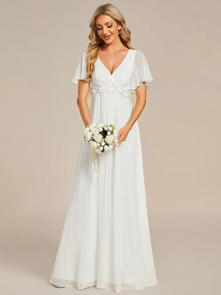 Robe de soirée de mariage élégante en mousseline de soie