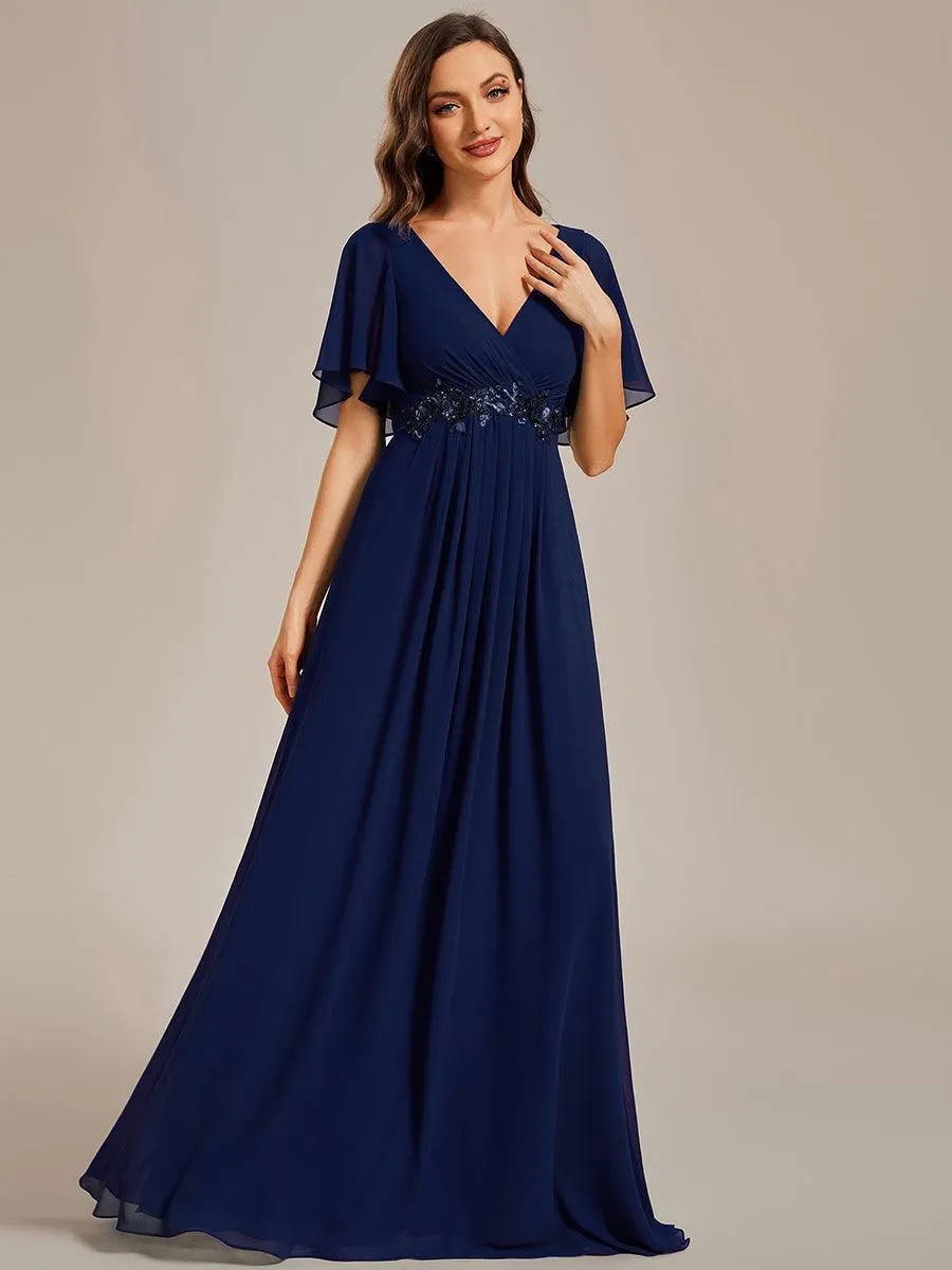Robe de soirée de mariage élégante en mousseline de soie
