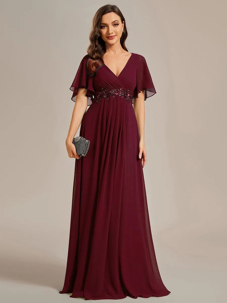 Robe de soirée de mariage élégante en mousseline de soie