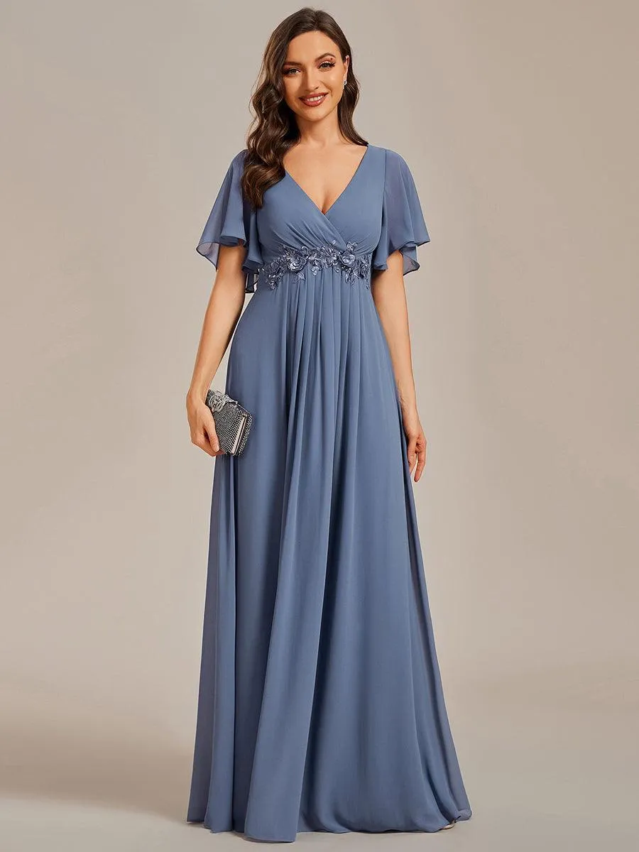Robe de soirée de mariage élégante en mousseline de soie