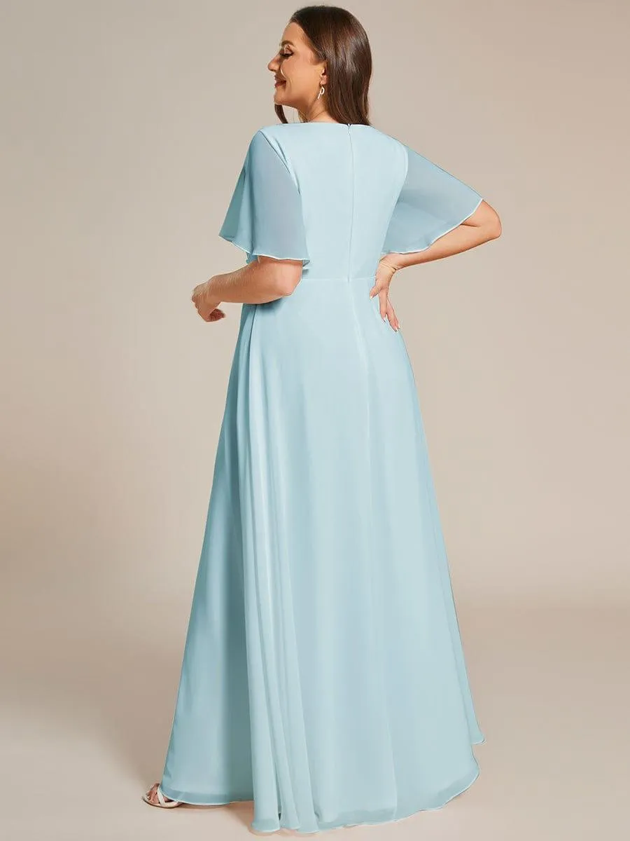 Robe de soirée de mariage élégante en mousseline de soie