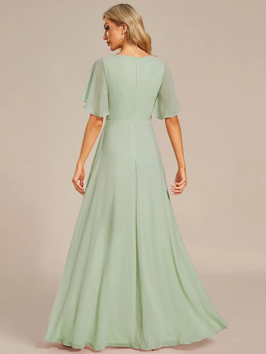 Robe de soirée de mariage élégante en mousseline de soie