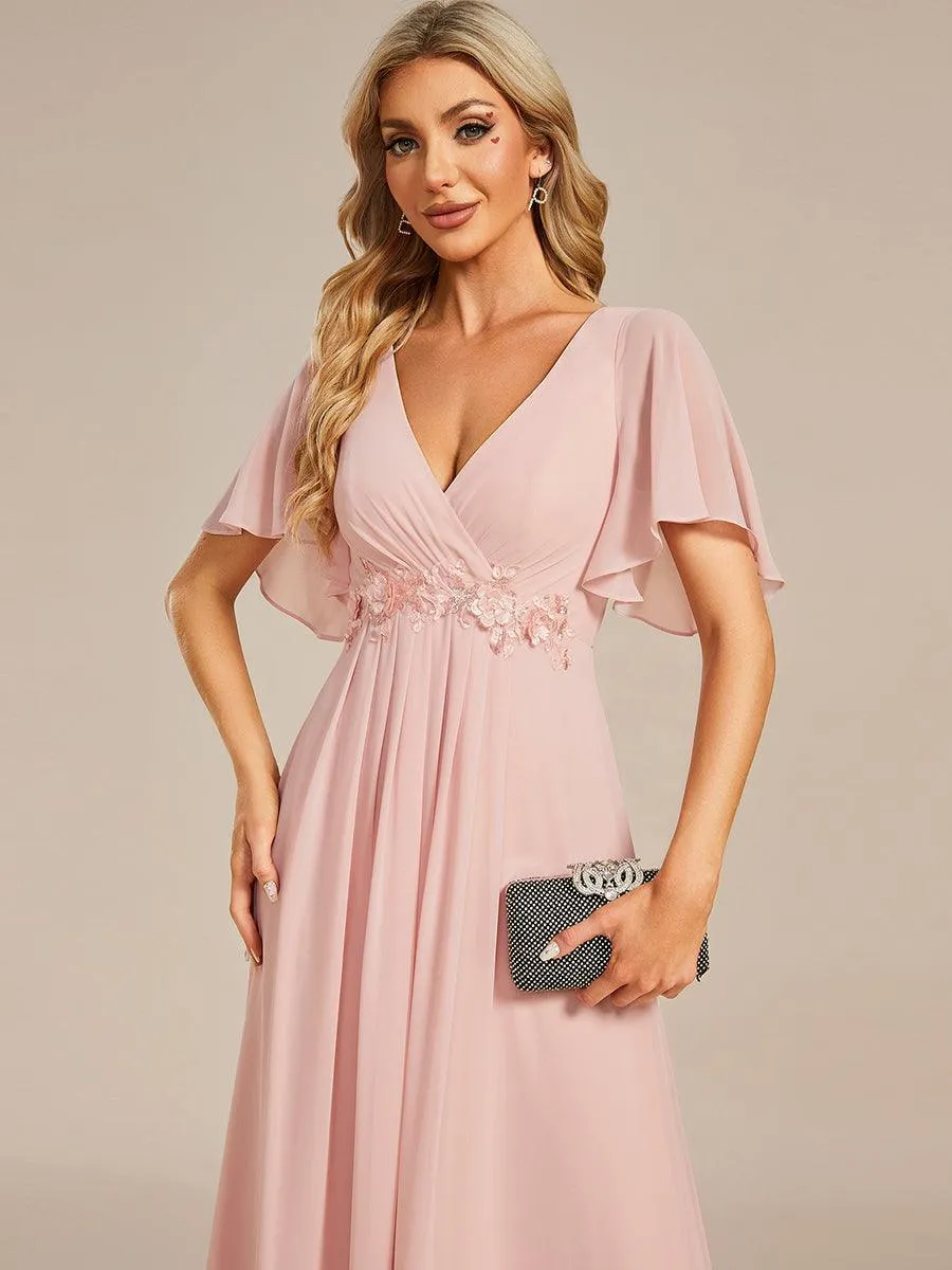 Robe de soirée de mariage élégante en mousseline de soie