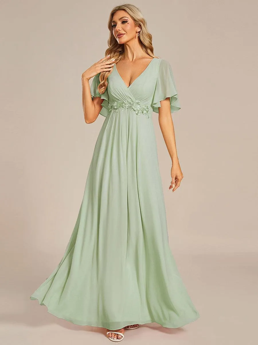 Robe de soirée de mariage élégante en mousseline de soie