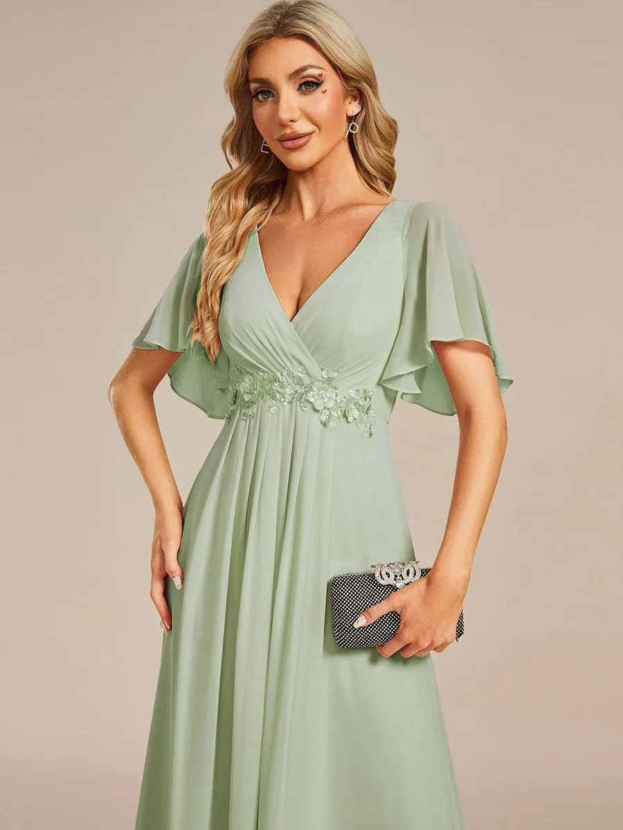Robe de soirée de mariage élégante en mousseline de soie