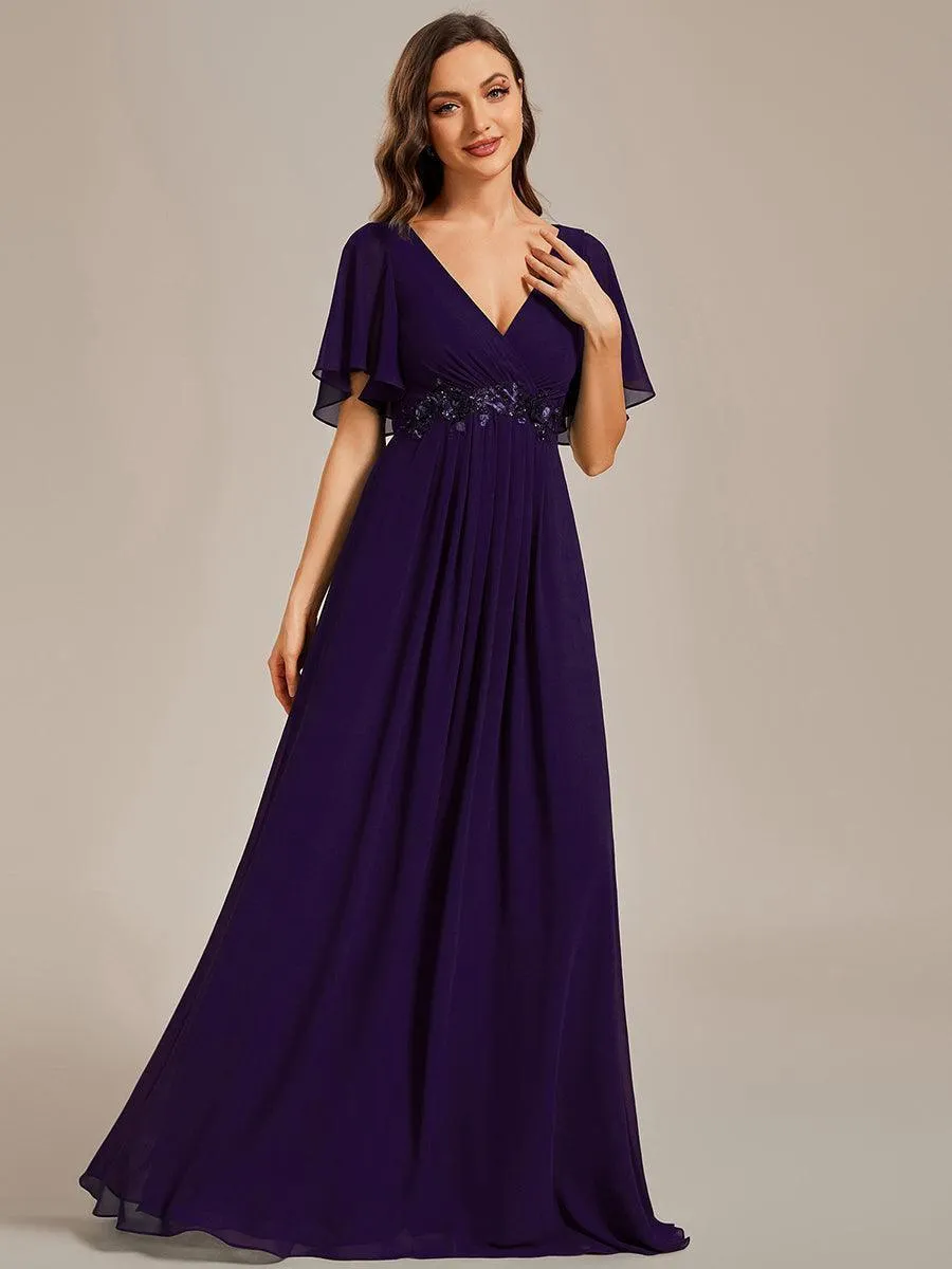 Robe de soirée de mariage élégante en mousseline de soie