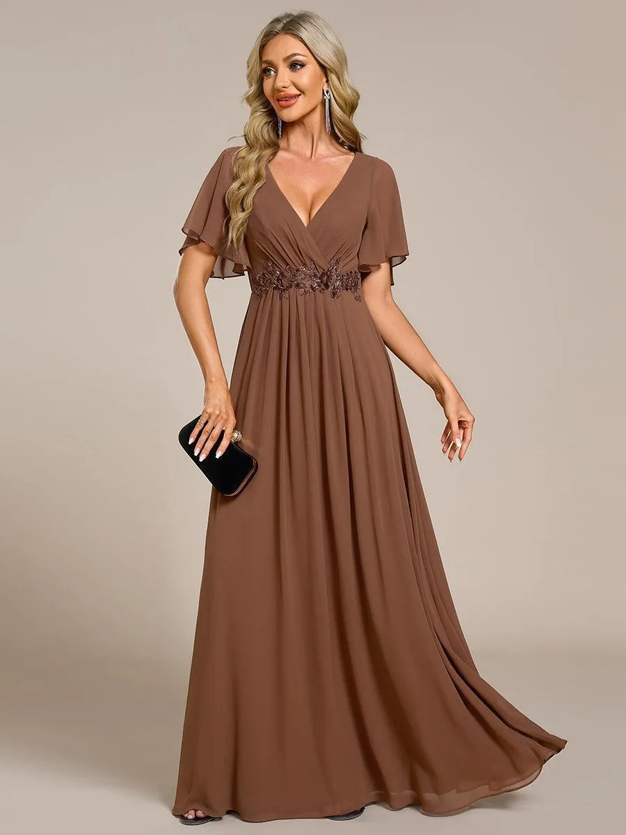 Robe de soirée de mariage élégante en mousseline de soie