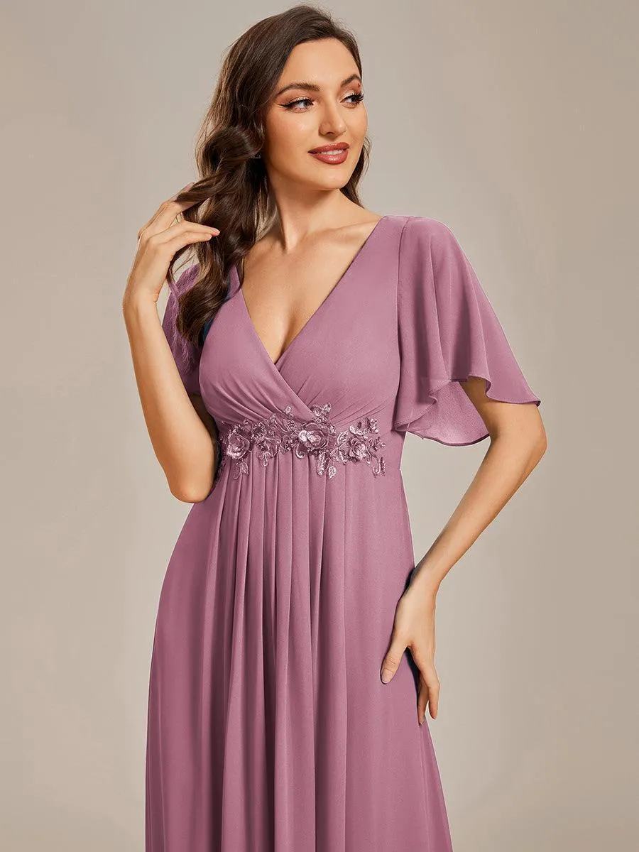 Robe de soirée de mariage élégante en mousseline de soie